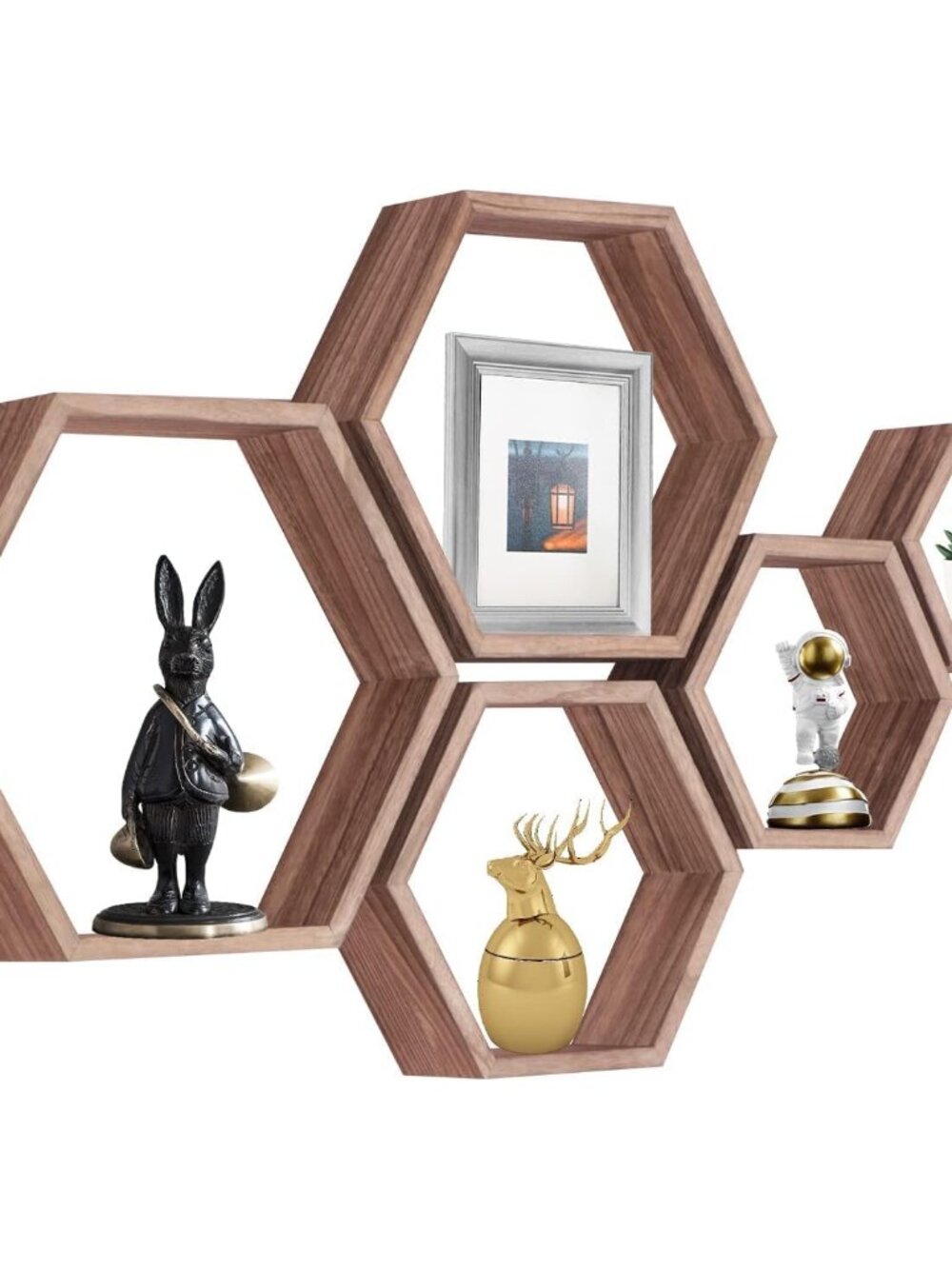 Hexagon Shelves,Floating Wall Shelf,Honeycomb Octagon Cube Shelves Wood
